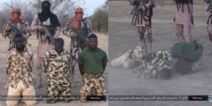 Just In: ISWAP Terrorists Release Gruesome Video Of Sect Members Executing Three Nigerian Soldiers In Yobe