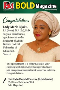 Appointment Of Dr Maria Njoku As Registrar: Another Celebration For The Nnodim Njoku’s