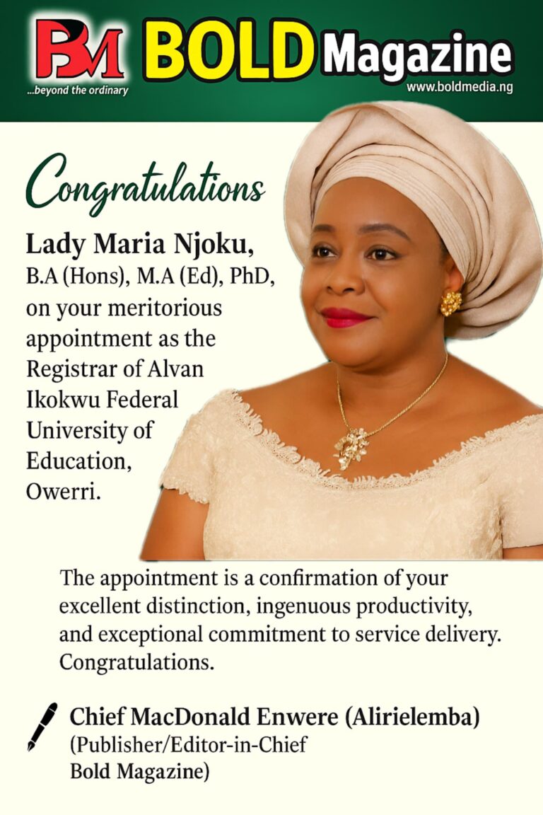 Appointment Of Dr Maria Njoku As Registrar: Another Celebration For The Nnodim Njoku’s